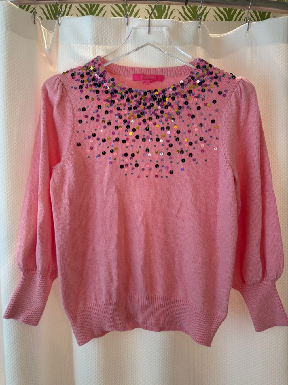 Lilly Pulitzer Pink Sequin-Embellished Crewneck Sweater